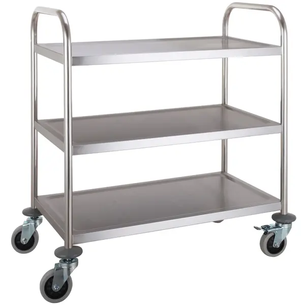 Serveerwagen | RVS | 3 Niveaus (830x510) | Wielen (Geremd) | 860x540x940(h)mm