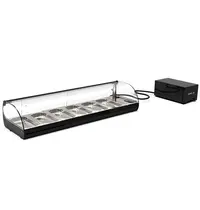 SAYL Tapasvitrine | CLASSIC | Zwart | 6x 1/3 GN | +2°C/+6°C | Statisch | 1 Niveau | Losse Koelunit (Inbouw) | 1190x395x245(h)mm 