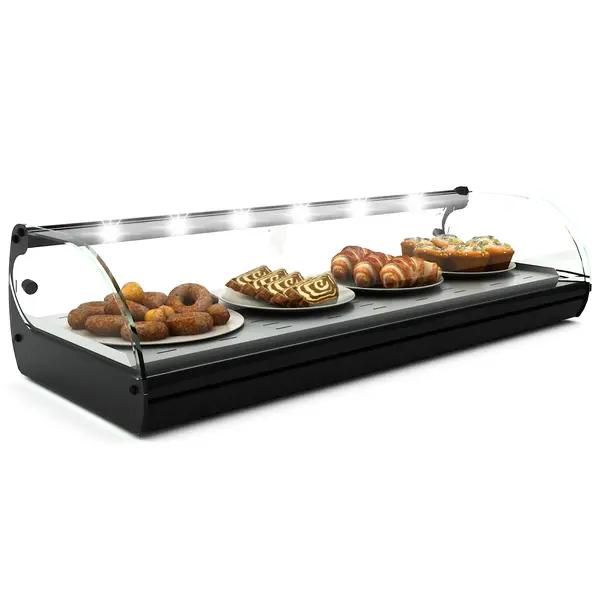 Verwarmde Tapasvitrine | CLASSIC | Zwart | 60°C/70°C | Statisch | 1 Niveau | 1.02kW (230V) | 1190x395x245(h)mm