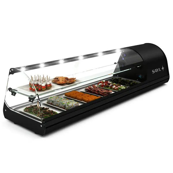 Tapasvitrine | CLASSIC | Zwart | +2°C/+6°C | Statisch | 2 Niveaus | 1085x395x360(h)mm