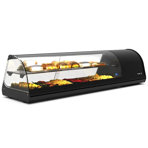 Tapasvitrine | CLASSIC | Zwart | 6x 1/3 GN | +2°C/+6°C | Statisch | 2 Niveaus | 1438x395x360(h)mm