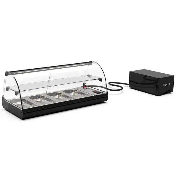 Tapasvitrine | CLASSIC | Zwart | 4x 1/3 GN | +2°C/+6°C | Statisch | 2 Niveaus | Losse Koelunit (Inbouw) | 840x395x360(h)mm