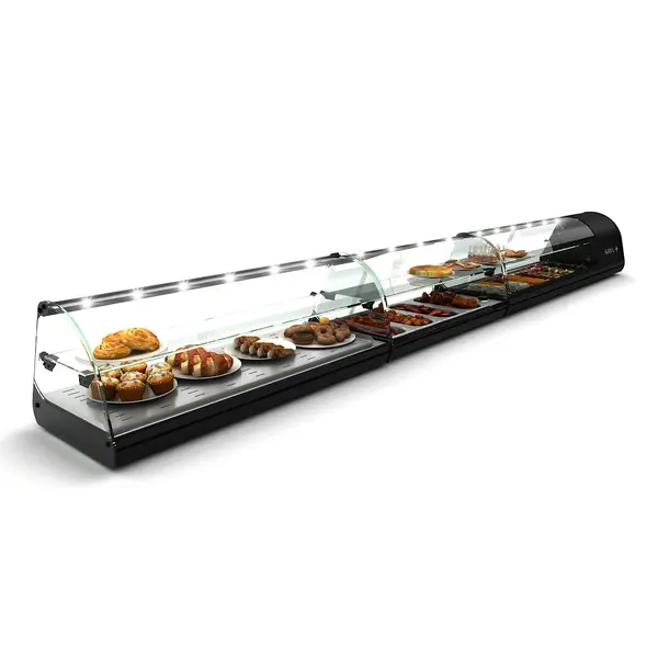 Tapasvitrine | CLASSIC | Zwart | +2°C/+6°C | Statisch | 2 Niveaus | Losse Koelunit (Inbouw) | 840x395x360(h)mm
