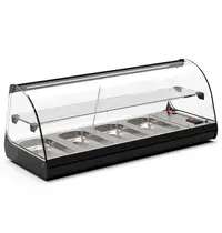 SAYL Tapasvitrine | CLASSIC | Zwart | 4x 1/3 GN | +2°C/+6°C | Statisch | 2 Niveaus | Externe Koeling (Excl.) | 840x395x360(h)mm 