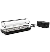 SAYL Tapasvitrine | CLASSIC | Zwart | +2°C/+6°C | Statisch | 2 Niveaus | Losse Koelunit (Inbouw) | 1190x395x360(h)mm 