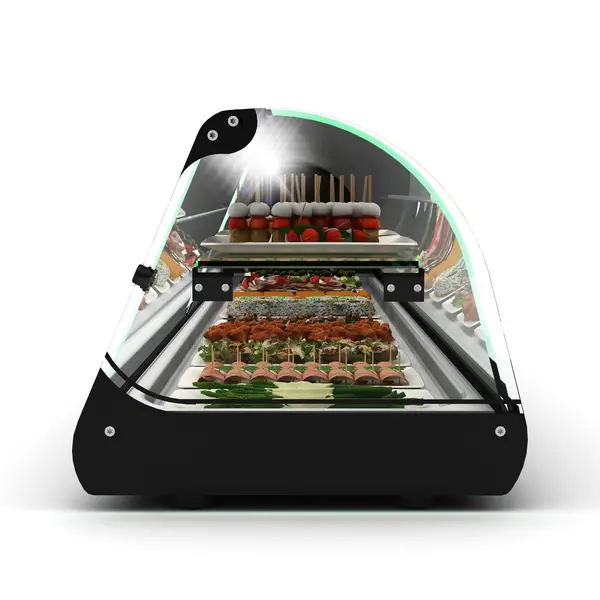Tapasvitrine | CLASSIC | Zwart | +2°C/+6°C | Statisch | 2 Niveaus | Externe Koeling (Excl.) | 1190x395x360(h)mm