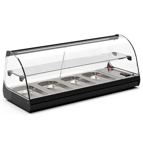 Tapasvitrine | CLASSIC | Zwart | 6x 1/3 GN | +2°C/+6°C | Statisch | 2 Niveaus | Externe Koeling (Excl.) | 1190x395x360(h)mm