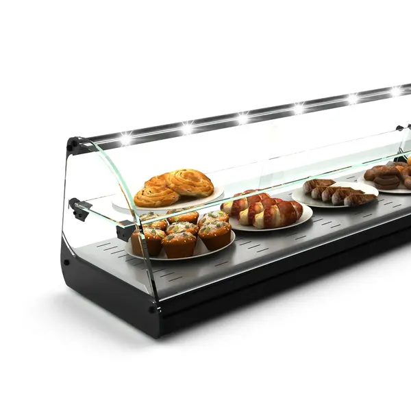 Verwarmde Tapasvitrine | CLASSIC | Zwart | 60°C/70°C | Statisch | 2 Niveaus | 0.72kW (230V) | 840x395x360(h)mm