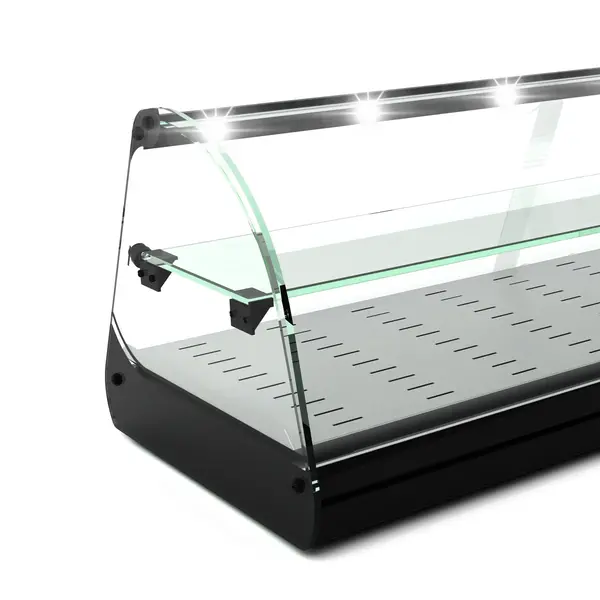 Verwarmde Tapasvitrine | CLASSIC | Zwart | 60°C/70°C | Statisch | 2 Niveaus | 0.72kW (230V) | 840x395x360(h)mm