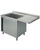 Mastro Spoeltafel | RVS | 1 Spoelbak (Links) + Afdruipvlak | Draaideur + Voorlader | Achteropstand | Voorgemonteerd | 1200x700x850/950(h)mm 