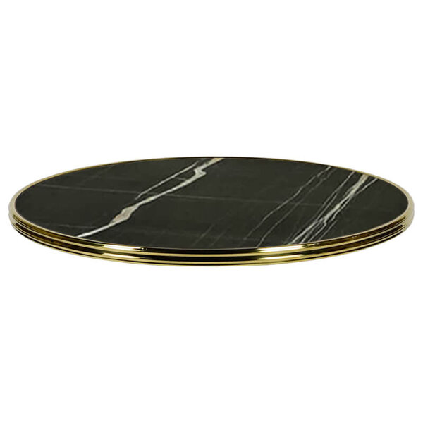 Tafelblad | PALAZZO | Marmerlook (Zwart) | In-/Outdoor | Ø700x30(h)mm