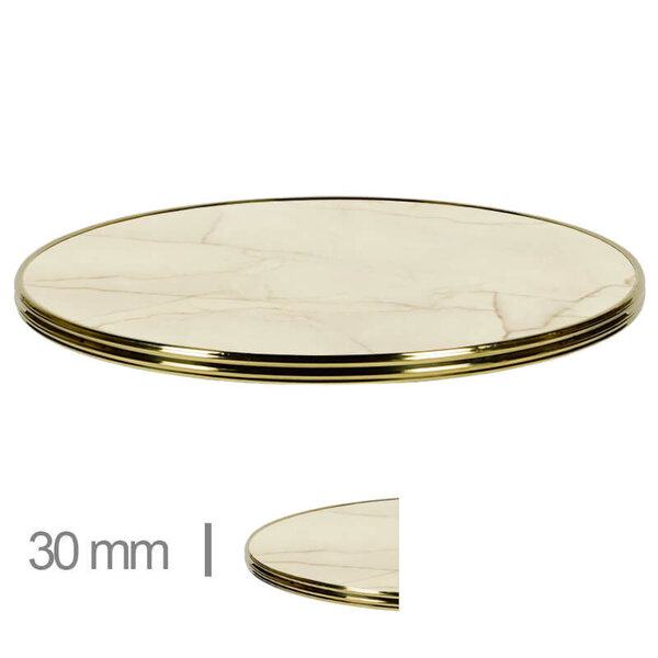 Tafelblad | GOLDEN MARBLE | Marmerlook (Goud) | In-/Outdoor | Ø600x30(h)mm