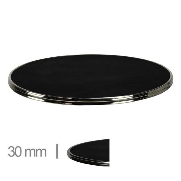 Tafelblad | SILVER | Zwart | In-/Outdoor | Ø700x30(h)mm