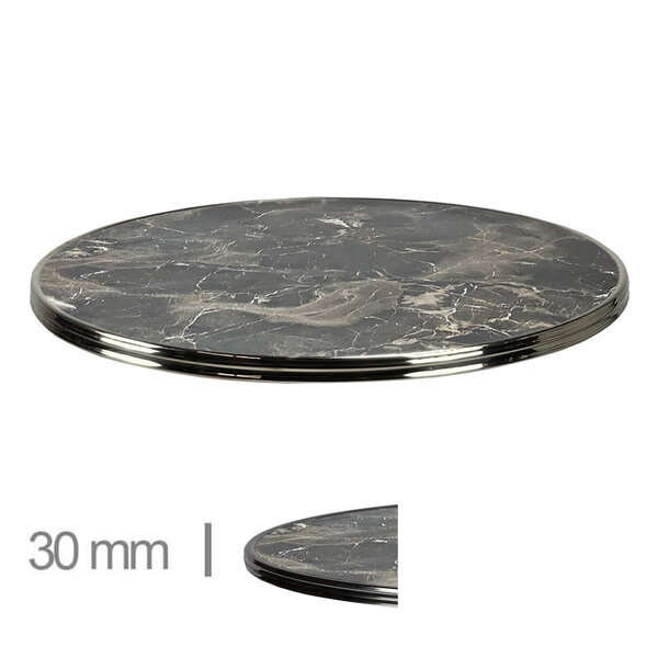 Tafelblad | SILVER | Marmerlook (Bruin) | In-/Outdoor | Ø700x30(h)mm