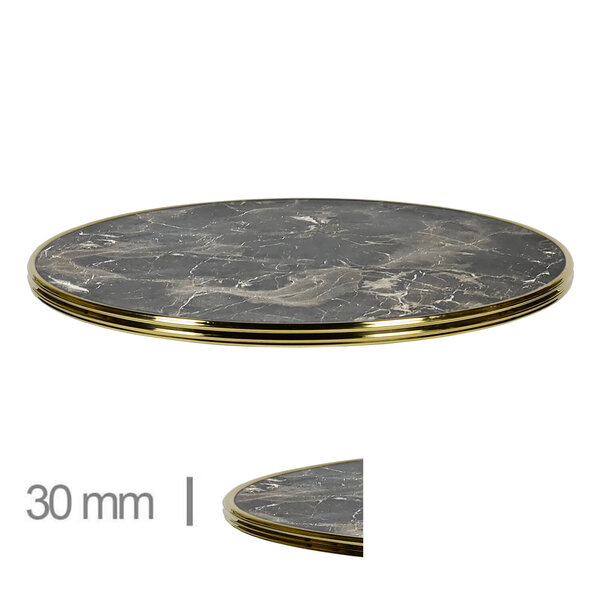 Tafelblad | GOLD | Marmerlook (Bruin) | In-/Outdoor | Ø700x30(h)mm