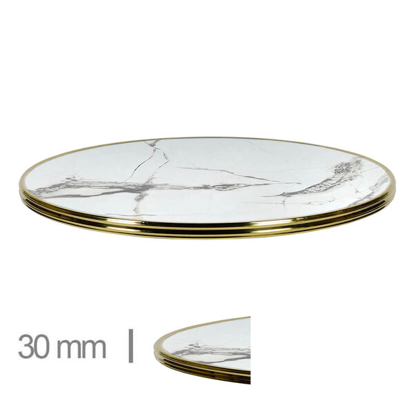 Tafelblad | BIANCA | Marmerlook (Wit) | In-/Outdoor | Ø700x30(h)mm