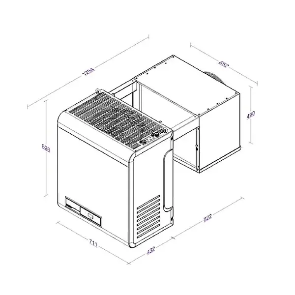 Vriescel | PRO LINE | Incl. Motor | 18.4m³ | -10°C/-25°C | Isolatie 120mm | 400V | 2400x4200x2400(h)mm