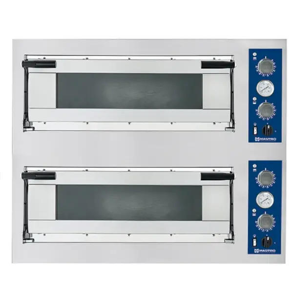 Pizzaoven | GO LINE | Elektrisch | 6+6x Ø35cm | 50°C/450°C | 18kW (400V) | Stapelbaar | 1000x1315x745(h)mm