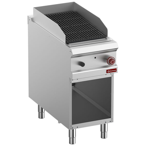 Lavasteengrill RVS op open kast gas 1/2 module 'grille 2 zijden ' | Kcal 8600 | 400x900x850/920(h)mm