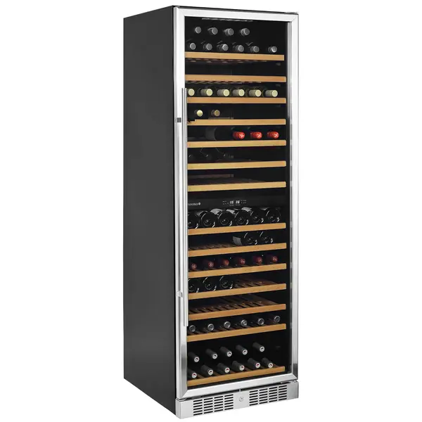 Wijnkoelkast | SERIE TFW | 416L (163x 75cl) | RVS/Zwart | 2 Zones | +5°C/+18°C | Statisch + Ventilator | 595x680x1760(h)mm