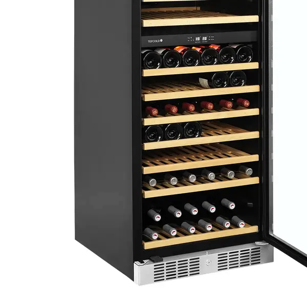 Wijnkoelkast | SERIE TFW | 416L (163x 75cl) | RVS/Zwart | 2 Zones | +5°C/+18°C | Statisch + Ventilator | 595x680x1760(h)mm