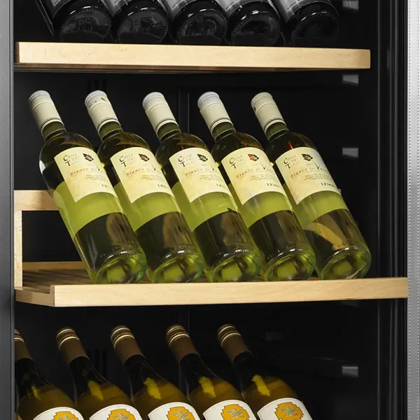 Wijnkoelkast | SERIE TFW | 416L (163x 75cl) | RVS/Zwart | 2 Zones | +5°C/+18°C | Statisch + Ventilator | 595x680x1760(h)mm