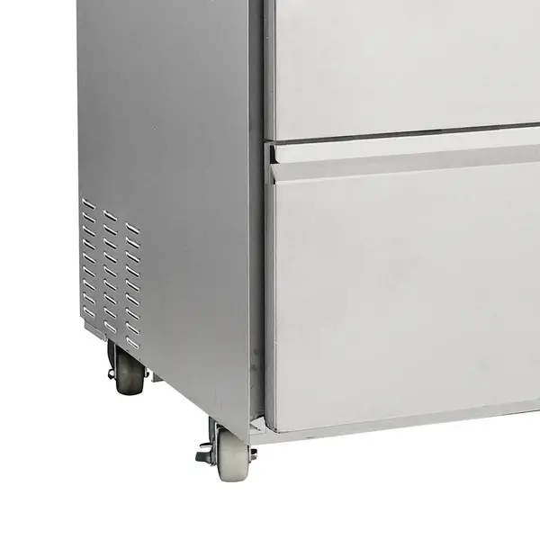 Koel-/Vrieskast | 185L | RVS | -18°C/-21°C & +1°C/+4°C | Geforceerd | 2 Laden (GN) | (Wielen (Geremd) | 705x785x850(h)mm