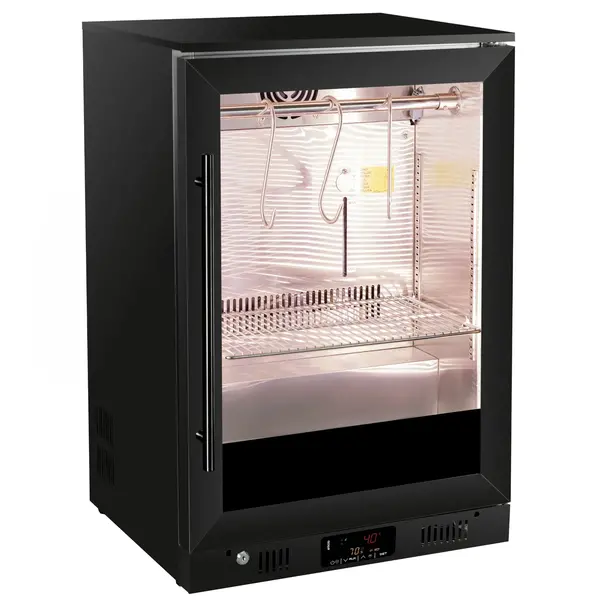 Dry Aging Kast | 138L | Zwart | 0°C/+10°C | Geforceerd | Vochtigheid Instelbaar | Deuralarm | 600x500x900(h)mm