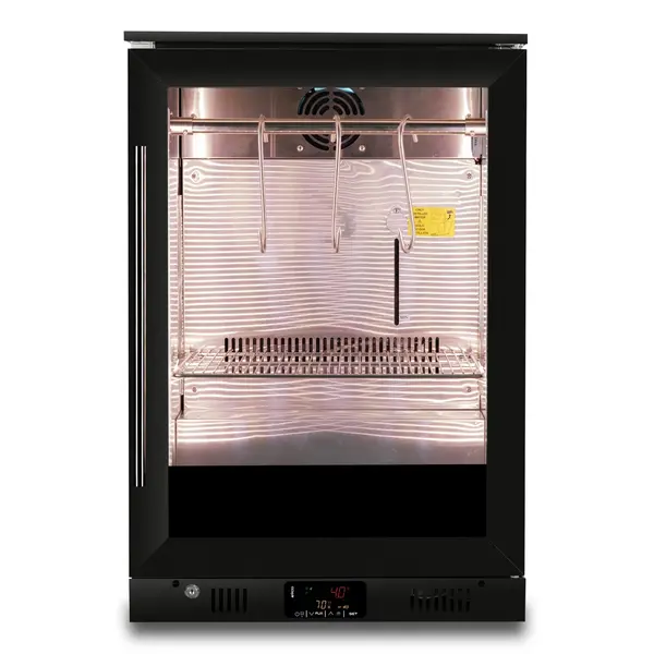 Dry Aging Kast | 138L | Zwart | 0°C/+10°C | Geforceerd | Vochtigheid Instelbaar | Deuralarm | 600x500x900(h)mm