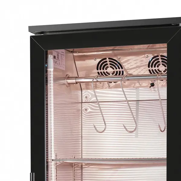 Dry Aging Kast | 293L | Zwart | 0°C/+10°C | Geforceerd | Vochtigheid Instelbaar | Deuralarm | 600x515x1820(h)mm