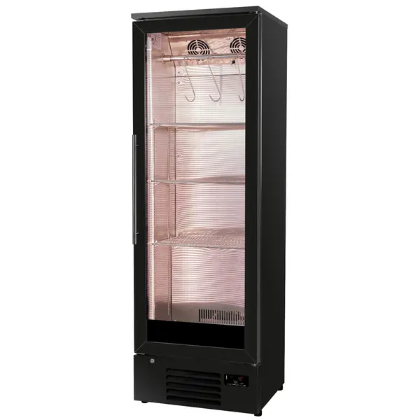 Dry Aging Kast | 293L | Zwart | 0°C/+10°C | Geforceerd | Vochtigheid Instelbaar | Deuralarm | 600x515x1820(h)mm