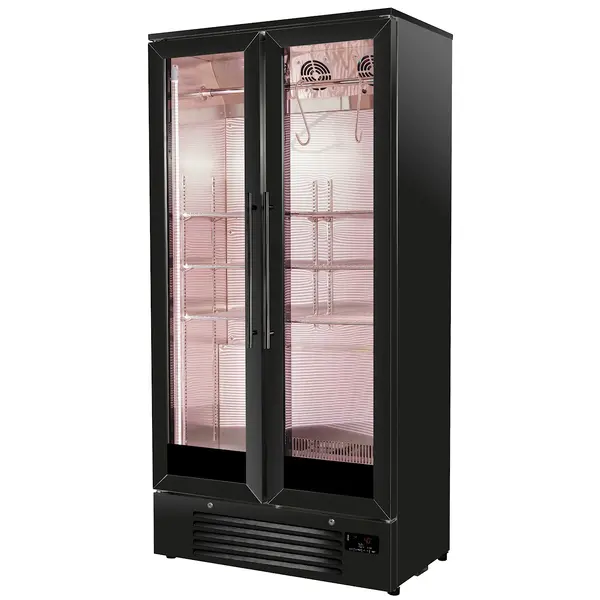 Dry Aging Kast | 458L | Zwart | 0°C/+10°C | Geforceerd | Vochtigheid Instelbaar | Deuralarm | 900x515x1820(h)mm