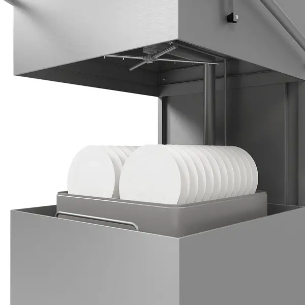 Doorschuifvaatwasser | Mand 500x500 | Zeeppomp | Naglanspomp | 400V | 731x815x1430/1870(h)mm