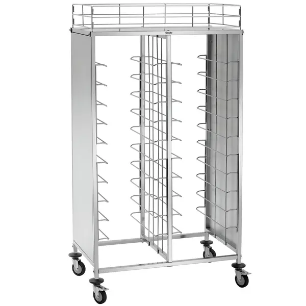 Regaalwagen | RVS | 2x 10 Etages (1/1 GN) + Bovenblad | Wielen (Geremd) | 1155x680x1840(h)mm