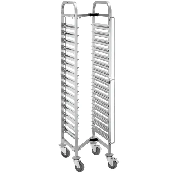 Regaalwagen | RVS | 15 Etages (1/1 GN) | Wielen (Geremd) | 440x615x1710(h)mm