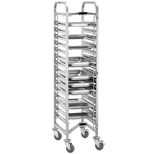 Regaalwagen | RVS | 15 Etages (1/1 GN) | Wielen (Geremd) | 440x615x1710(h)mm