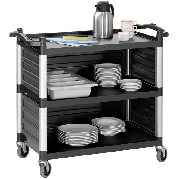 Serveerwagen | Kunststof | 3 Niveaus (785x485) | Wielen (Geremd) | 1000x495x920(h)mm