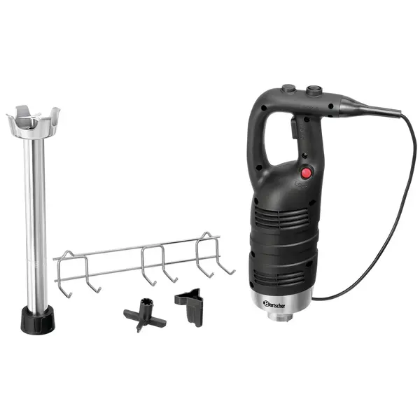 Staafmixerset | Incl. Wandhouder + Messenverwijderingsset | Regelbare Snelheid (Max. 19.000RPM) | Staaflengte 410mm | Cap. 120L | 0.85kW (230V) | 270x130x480(h)mm