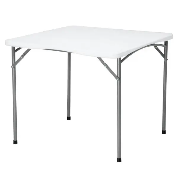Inklapbare Buffettafel | CATERING | Kunststof/Metaal | Wit Blad | Grijs Frame | In-/Outdoor | 870x870x740(h)mm