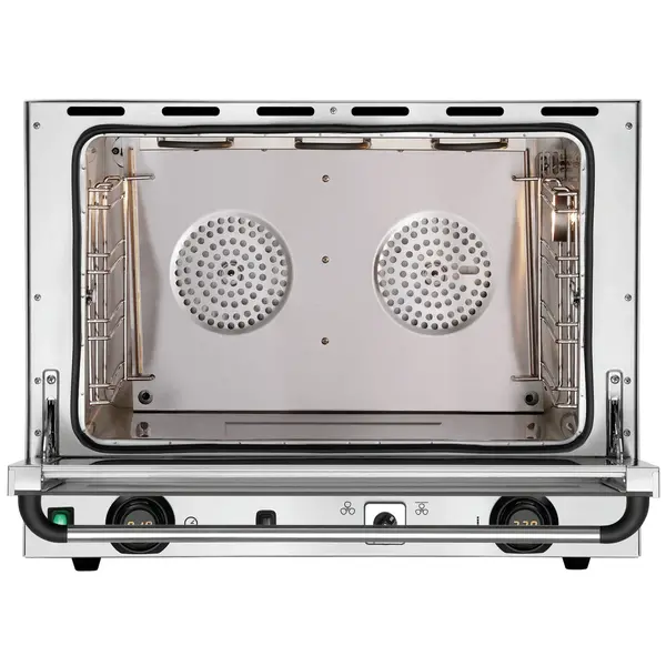 Heteluchtoven | 4 Niveaus (1/1 GN) | Elektrisch | 50°C/300°C | 3kW (230V) | Bevochtiging (Handmatig) | Grillfunctie | 700x640x540(h)mm