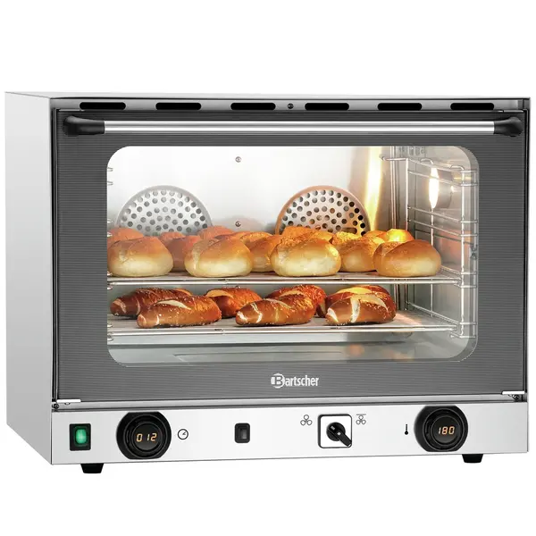 Heteluchtoven | 4 Niveaus (1/1 GN) | Elektrisch | 50°C/300°C | 3kW (230V) | Bevochtiging (Handmatig) | Grillfunctie | 700x640x540(h)mm