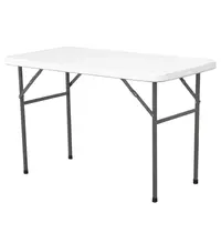 HENDI Inklapbare Buffettafel | CATERING | Kunststof/Metaal | Wit Blad | Grijs Frame | In-/Outdoor | 1220x610x740(h)mm 