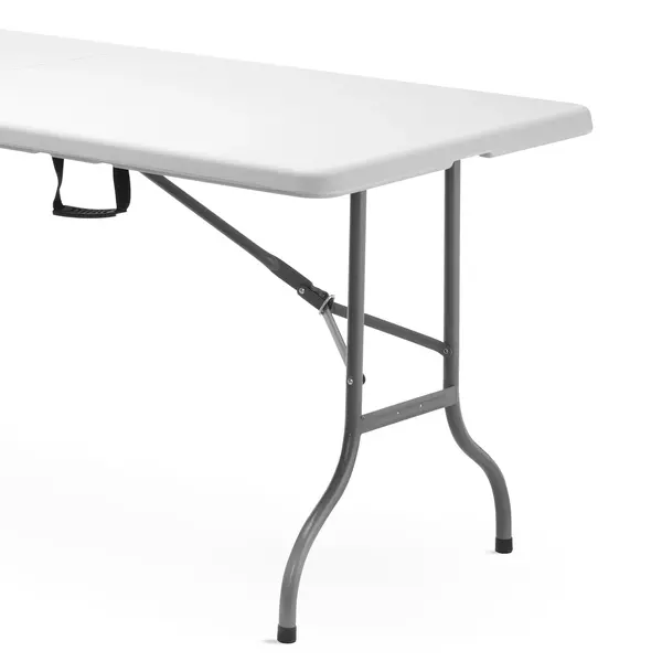 Inklapbare Buffettafel | CATERING | Kunststof/Metaal | Wit Blad | Grijs Frame | In-/Outdoor | 1520x700x740(h)mm