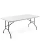 HENDI Inklapbare Buffettafel | CATERING | Kunststof/Metaal | Wit Blad | Grijs Frame | In-/Outdoor | 1520x700x740(h)mm 