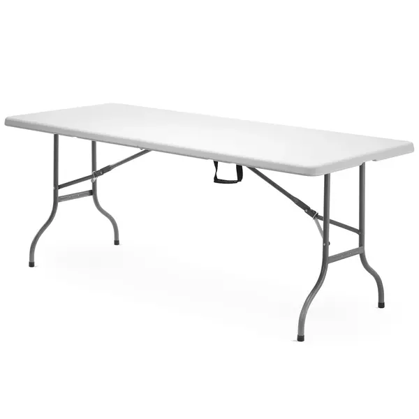 Inklapbare Buffettafel | CATERING | Kunststof/Metaal | Wit Blad | Grijs Frame | In-/Outdoor | 1830x750x740(h)mm