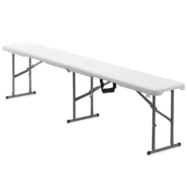 Opklapbare Buffetbank | CATERING | Kunststof/Metaal | Wit | Grijs Frame | In-/Outdoor | 1830x300x430(h)mm