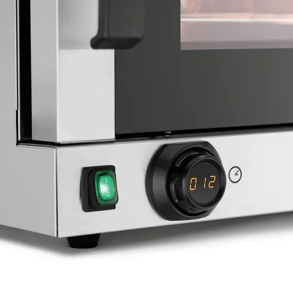 Heteluchtoven | 4 Niveaus (1/1 GN) | Elektrisch | 50°C/300°C | 3kW (230V) | Bevochtiging (Handmatig) | Grillfunctie | 700x675x550(h)mm