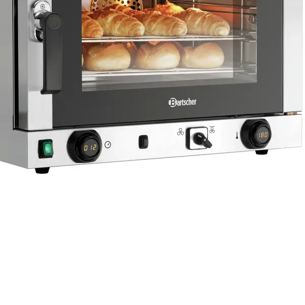 Heteluchtoven | 4 Niveaus (1/1 GN) | Elektrisch | 50°C/300°C | 3kW (230V) | Bevochtiging (Handmatig) | Grillfunctie | 700x675x550(h)mm