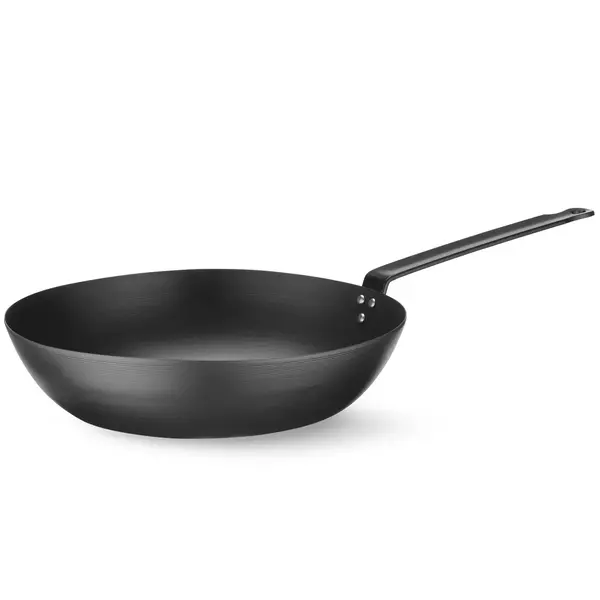 Wokpan | Carbonstaal | Div. Warmtebronnen | Platte Bodem | 530x304x105(h)mm