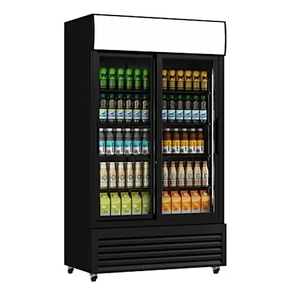 Koelkast | 760L | Zwart | +2°C/+10°C | Geforceerd | Schuifdeuren | Wielen (Geremd) | 1120x610x1973(h)mm